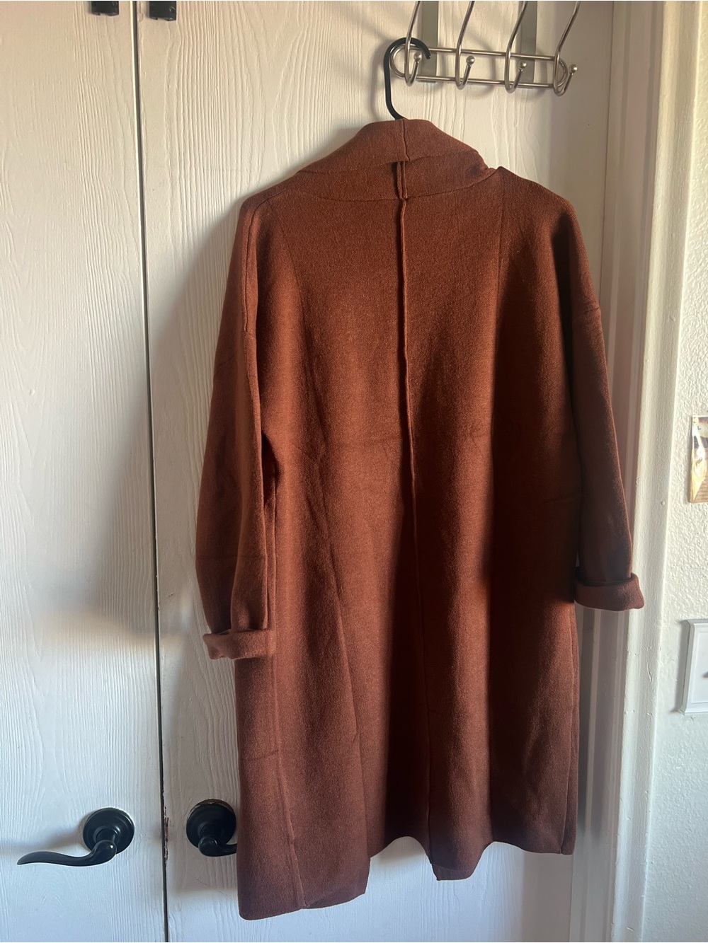 ANRABESS Women's Size XL Oversized Long Open Front Cardigan Caramel Casual NWT - Picture 8 of 13